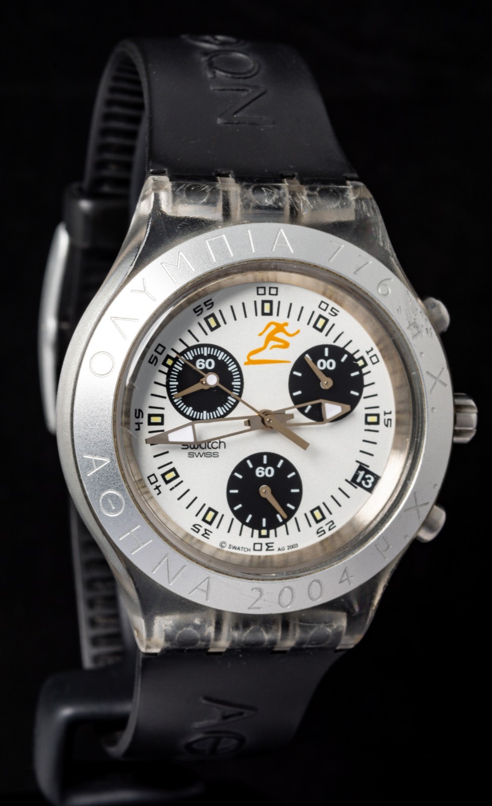 Swatch Athens 2004 Olympic Chronograph Vintage Resin Quartz Men’s Watch–Working