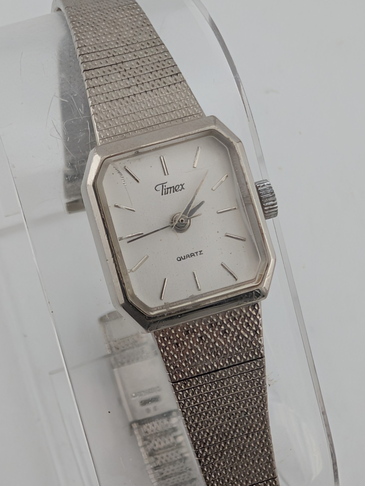 Vintage Timex Watch Women 16mm Case Silver Adjustable Band- New Battery