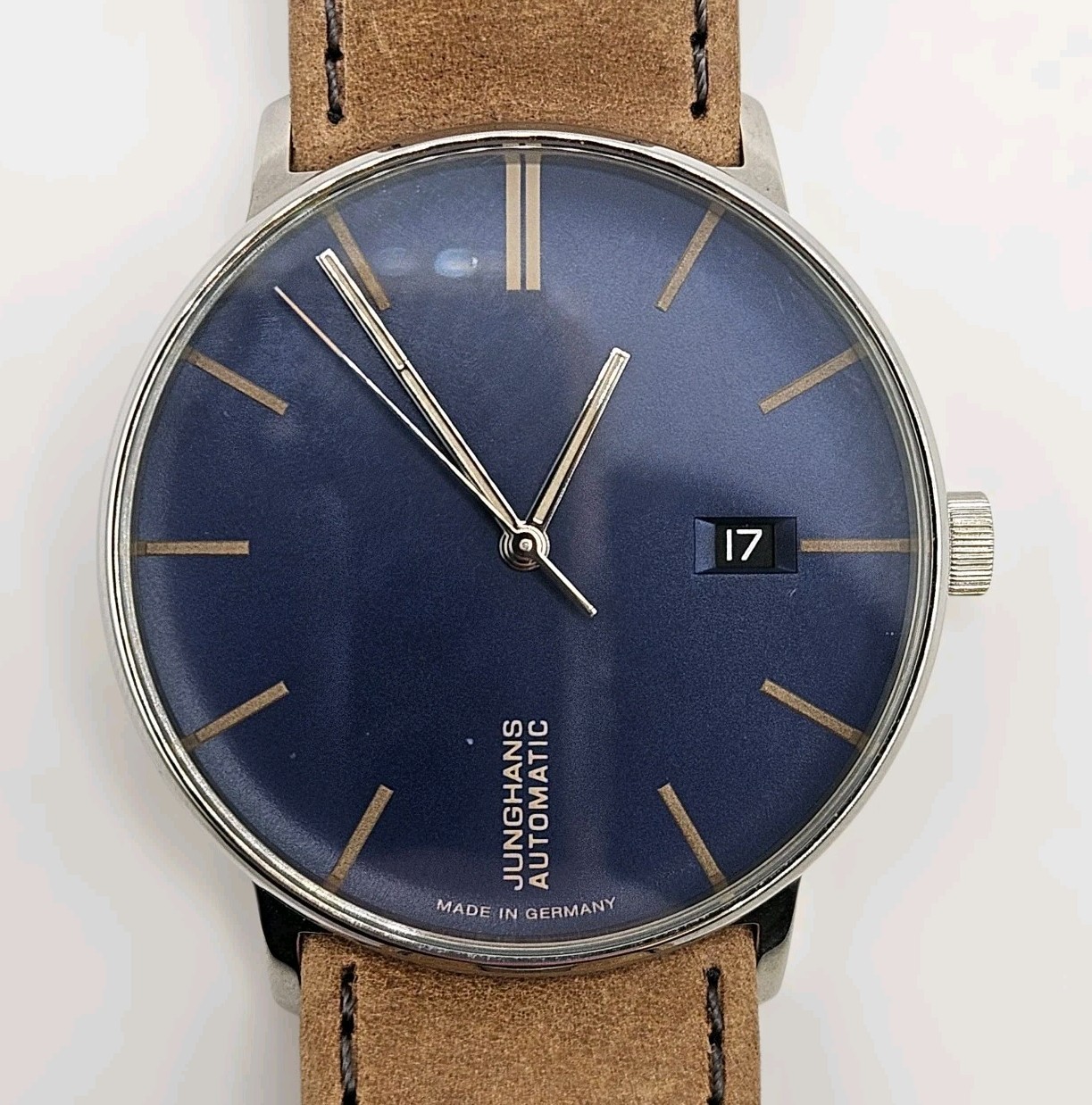 ​Junghans Form A Automatic Watch Blue Bauhaus Dial German Mechanical 27/4239.00