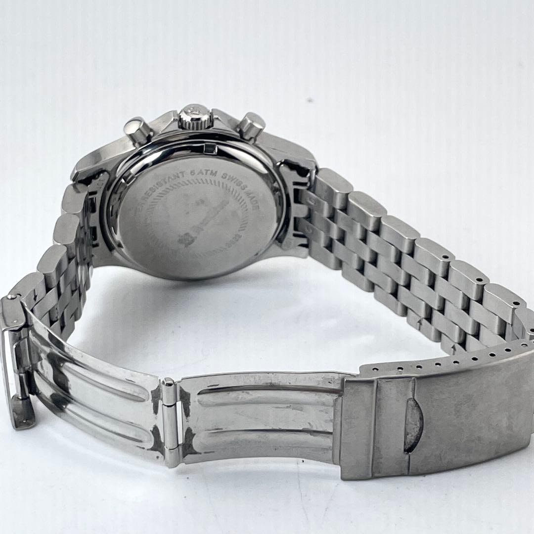 Hamilton Chronograph Date Quartz Working Watch 17cm 6.69in Black Dial 3832 Japan