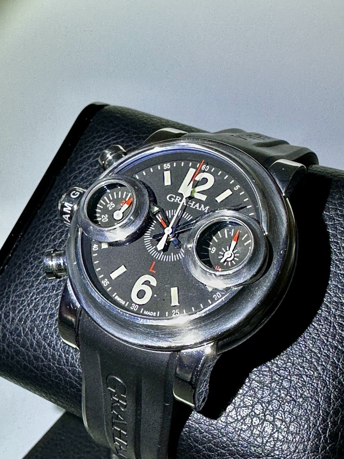GRAHAM SWORDFISH SILVER KNIGHT LEFT VERSION SWISS AUTOMATIC CHRONOGRAPH 46MM