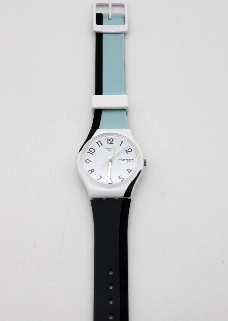 Swatch Watch SR1130SW Black/Gray/White/Green Time and Date