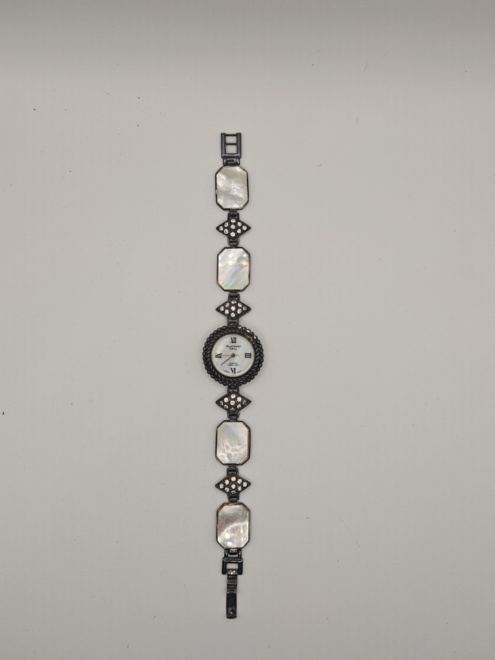 Marcel Drucker watch, silver-tone bracelet with Opal Colores And Crystal Vntg