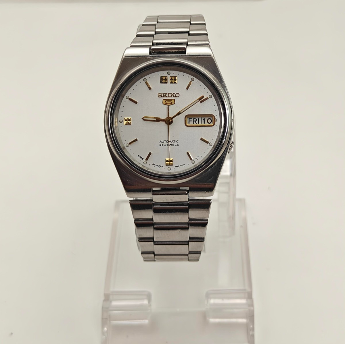 Vintage Seiko 5 Automatic White Dial –2003, Japan-M | Ref 7S26| 21Jewels
