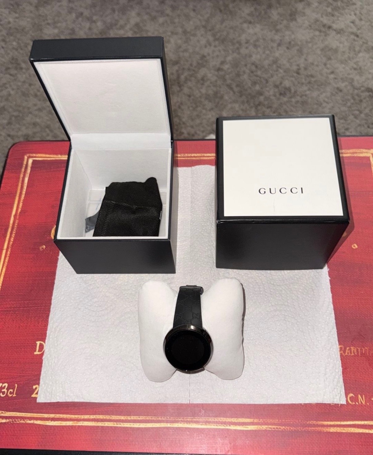 Gucci I-Gucci 114 44mm Black Stainless Steel Case with Black Rubber Strap Men’s