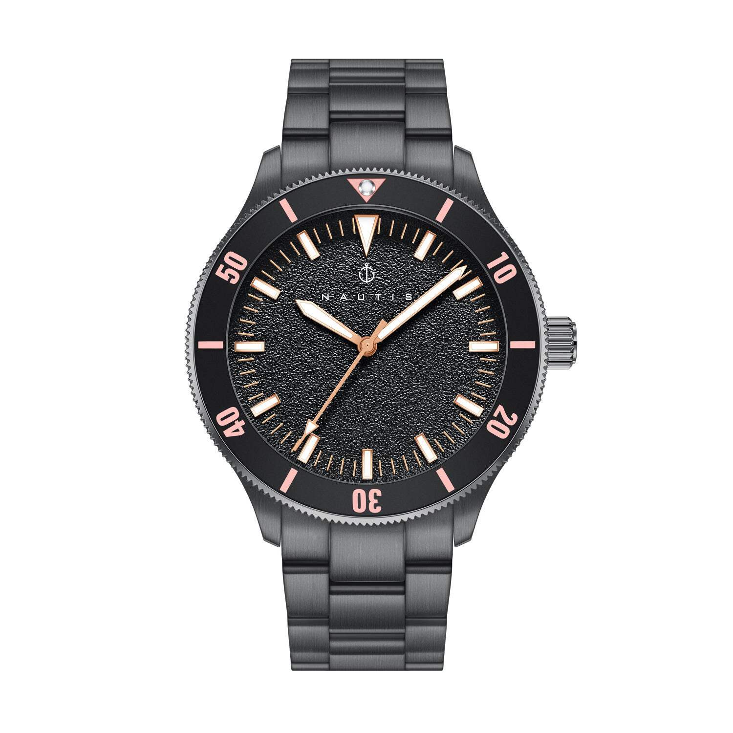 Nautis Deacon Black/Rose Gold | Black Dial 43mm Japanese Quartz Wristwatch NAUN1