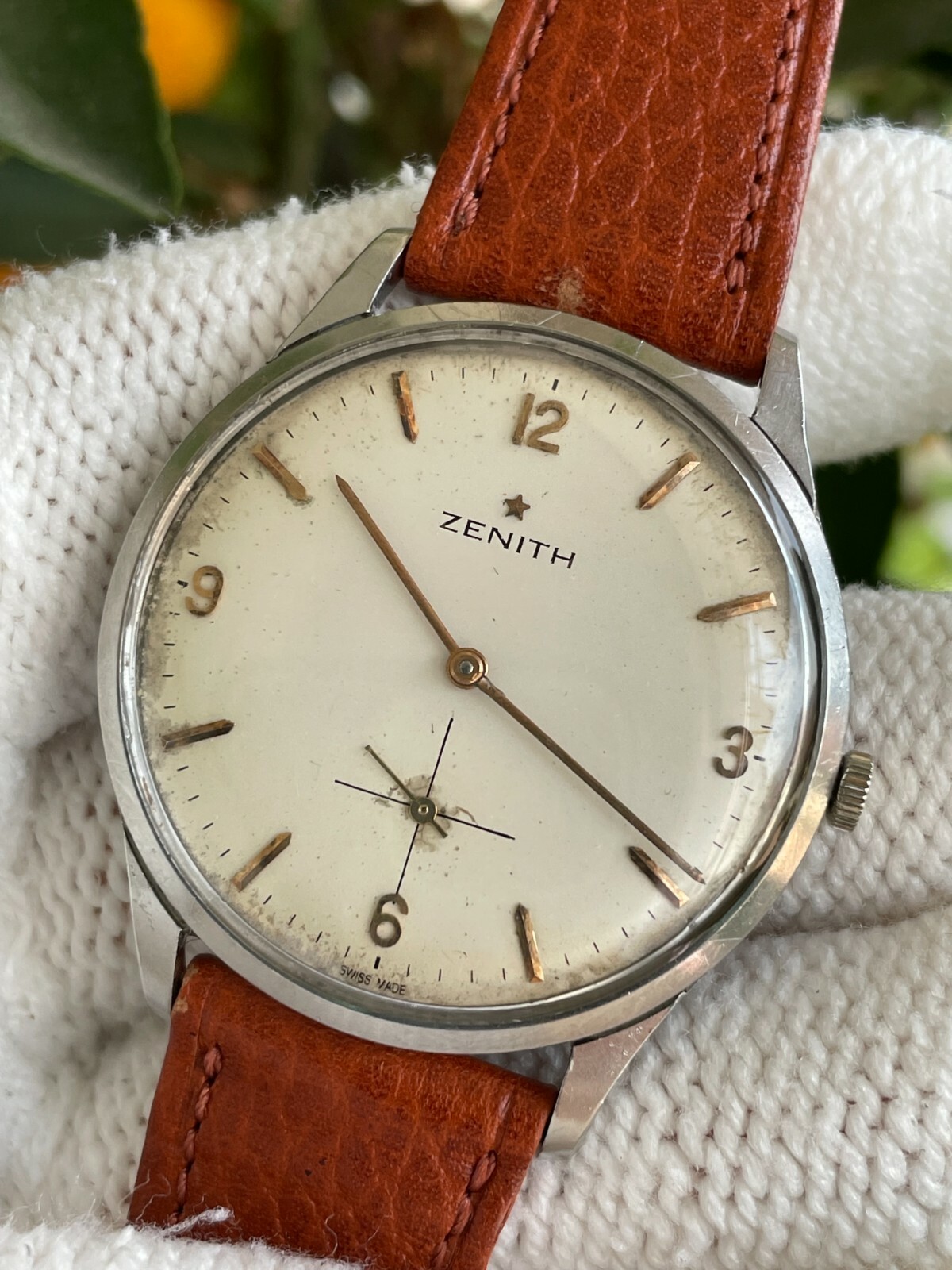 ZENITH WATCH MANUAL CAL.40 VINTAGE MENS OVERSIZE 38mm SWISS MADE JUST SERVICED