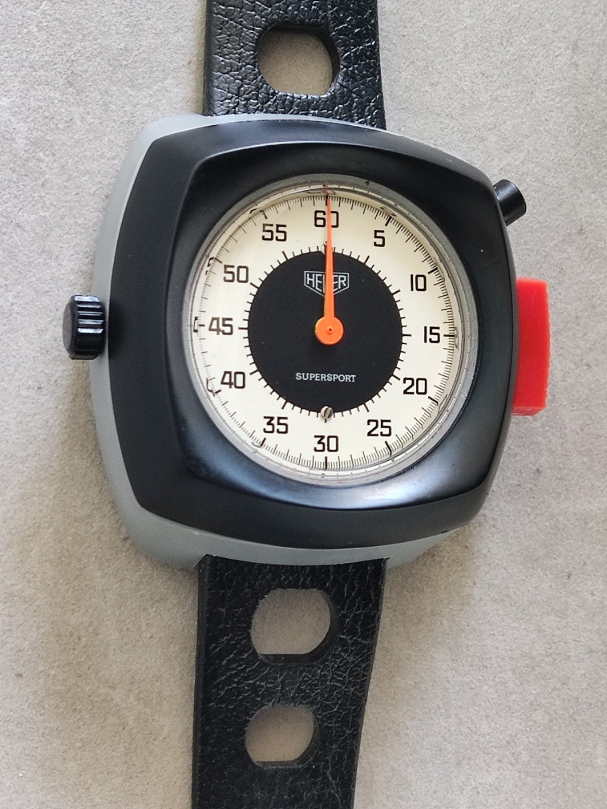 Vintage Heuer Supersport 775.901 Wrist Stopwatch NOS, 22mm Genuine Tropic Sport