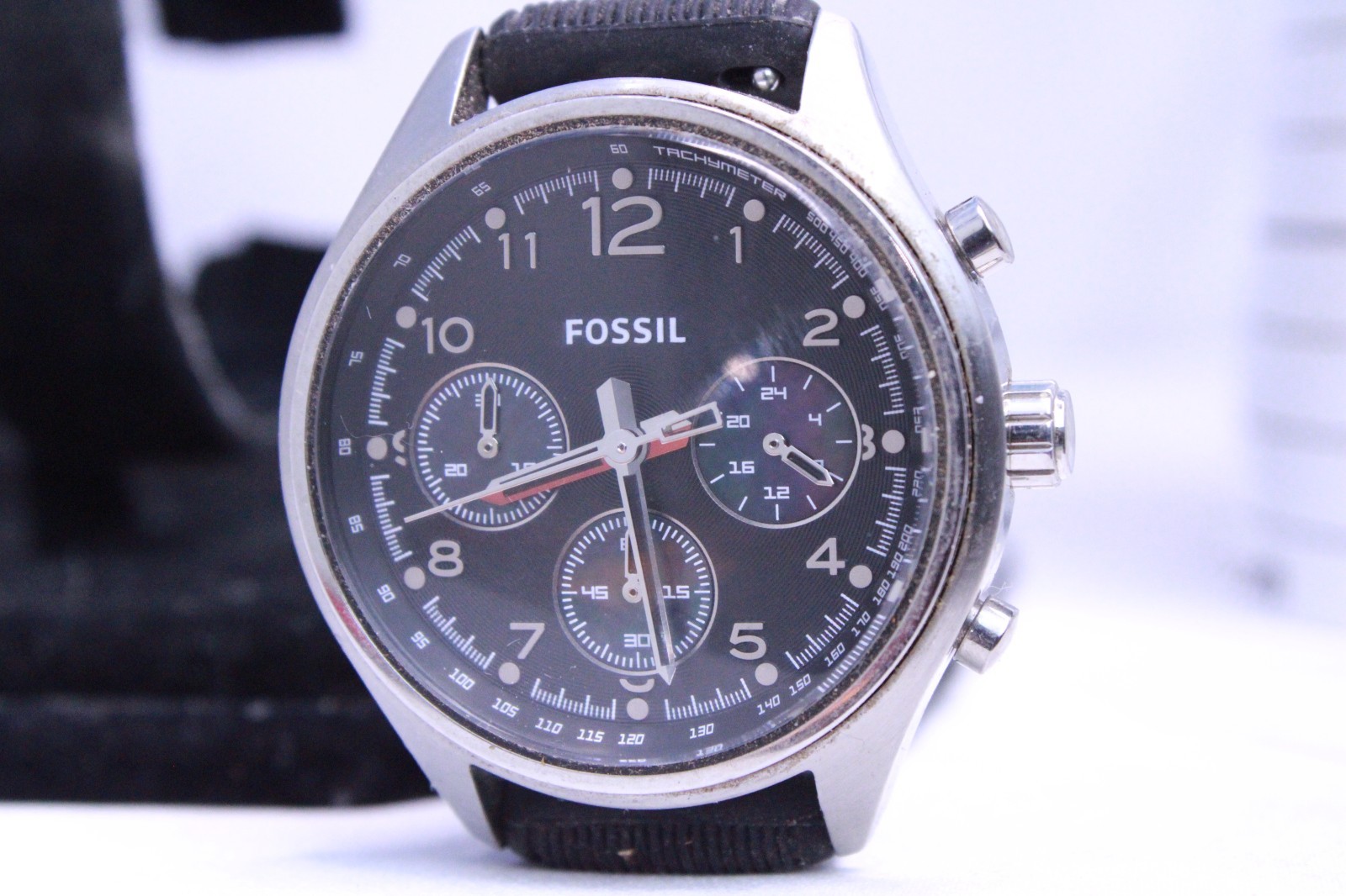 FOSSIL CH-2771 QZ Black Dial Chronograph Men’s Watch Nylon Band