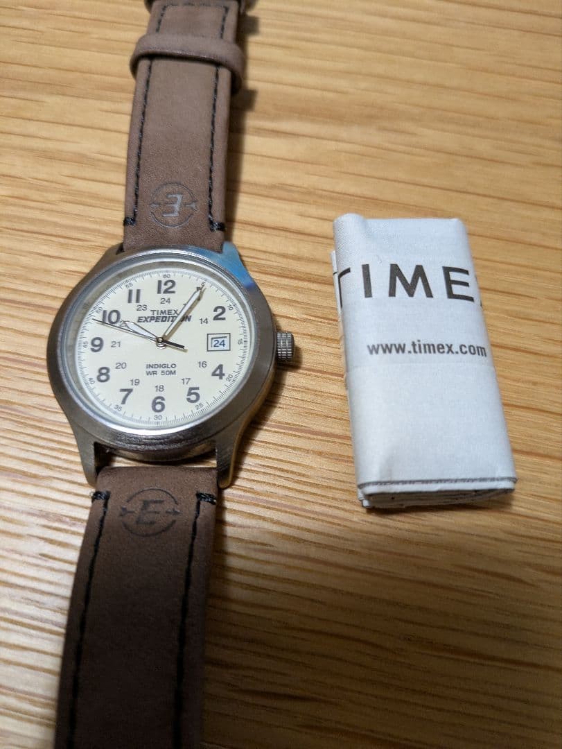 TIMEX EXPEDITION T49870 Wristwatch 39MM Indiglo Leather 50M Authentic
