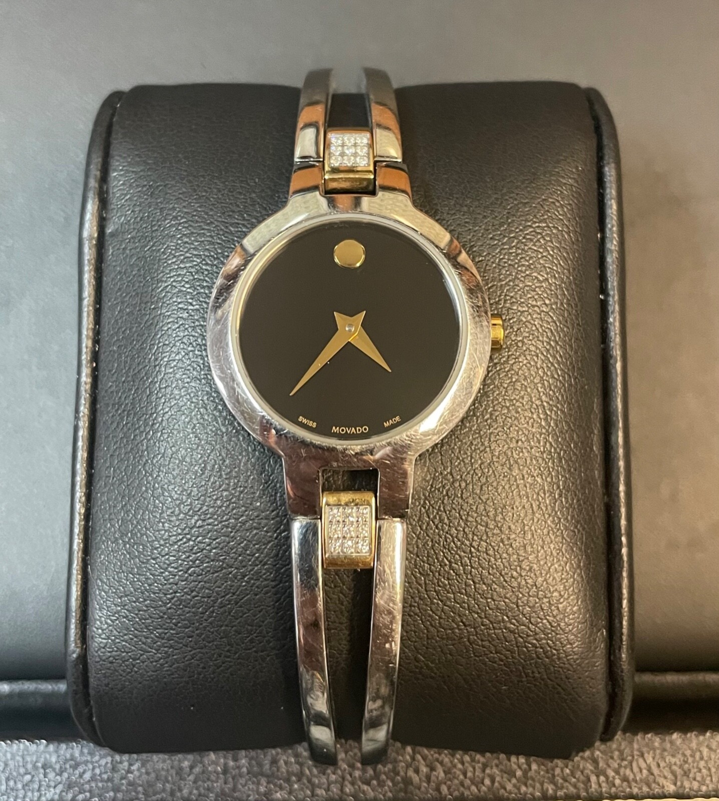 Movado Amorosa Diamond Two ToneLadies Quartz Watch 0607185, Box & 9/13/20 COA