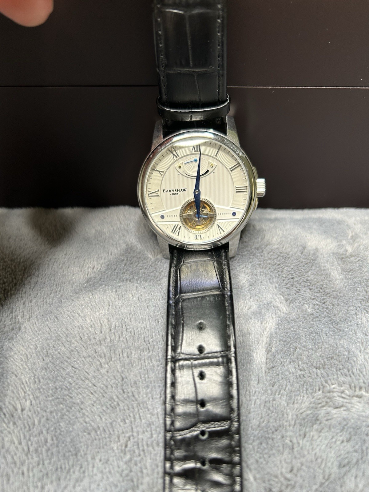 Thomas Earnshaw Earnshaw 1805 Automatic Silver Dial Black Leather Strap 50m