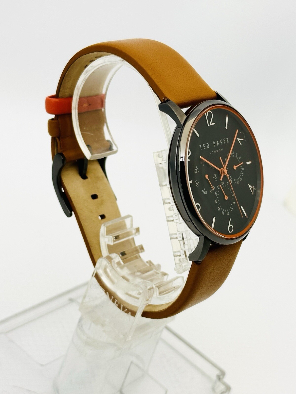 Ted Baker TE10023490 ‘SMART CASUAL’ Multifunction Black Case Brown Strap Watch