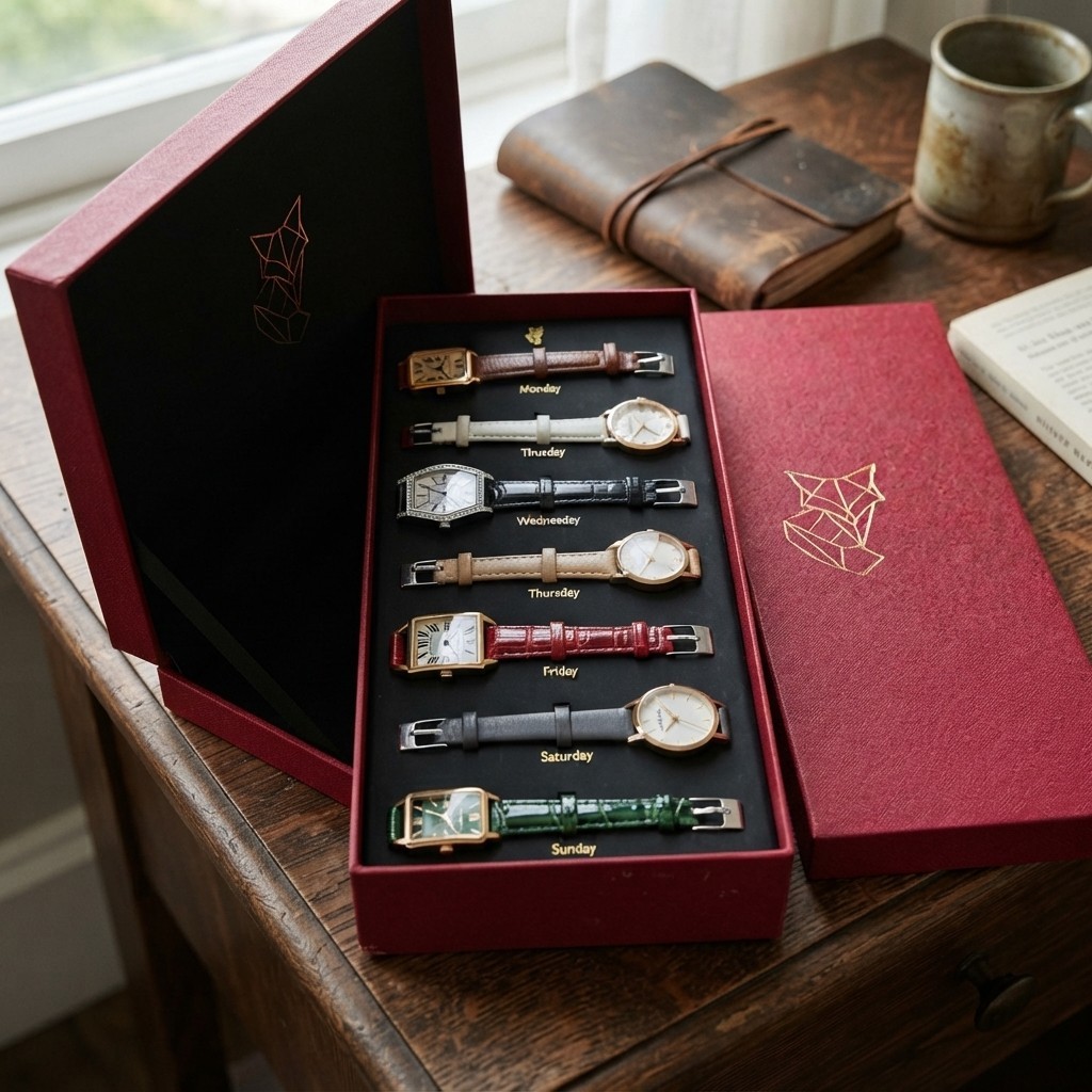 Versatile Leather Strap Watch Set – 7 Quartz Designs for Everyday Elegance