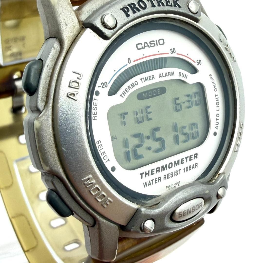 Casio Watch Pro Trek New Battery Light Temperature Measurement Rubber Men’s
