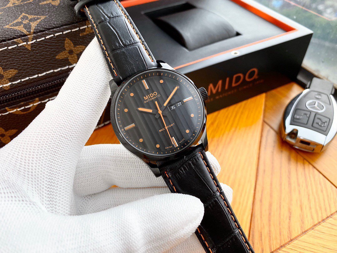 MIDO Multifort Chronometer Caliber 80 Automatic Watch 40mm Leather Strap