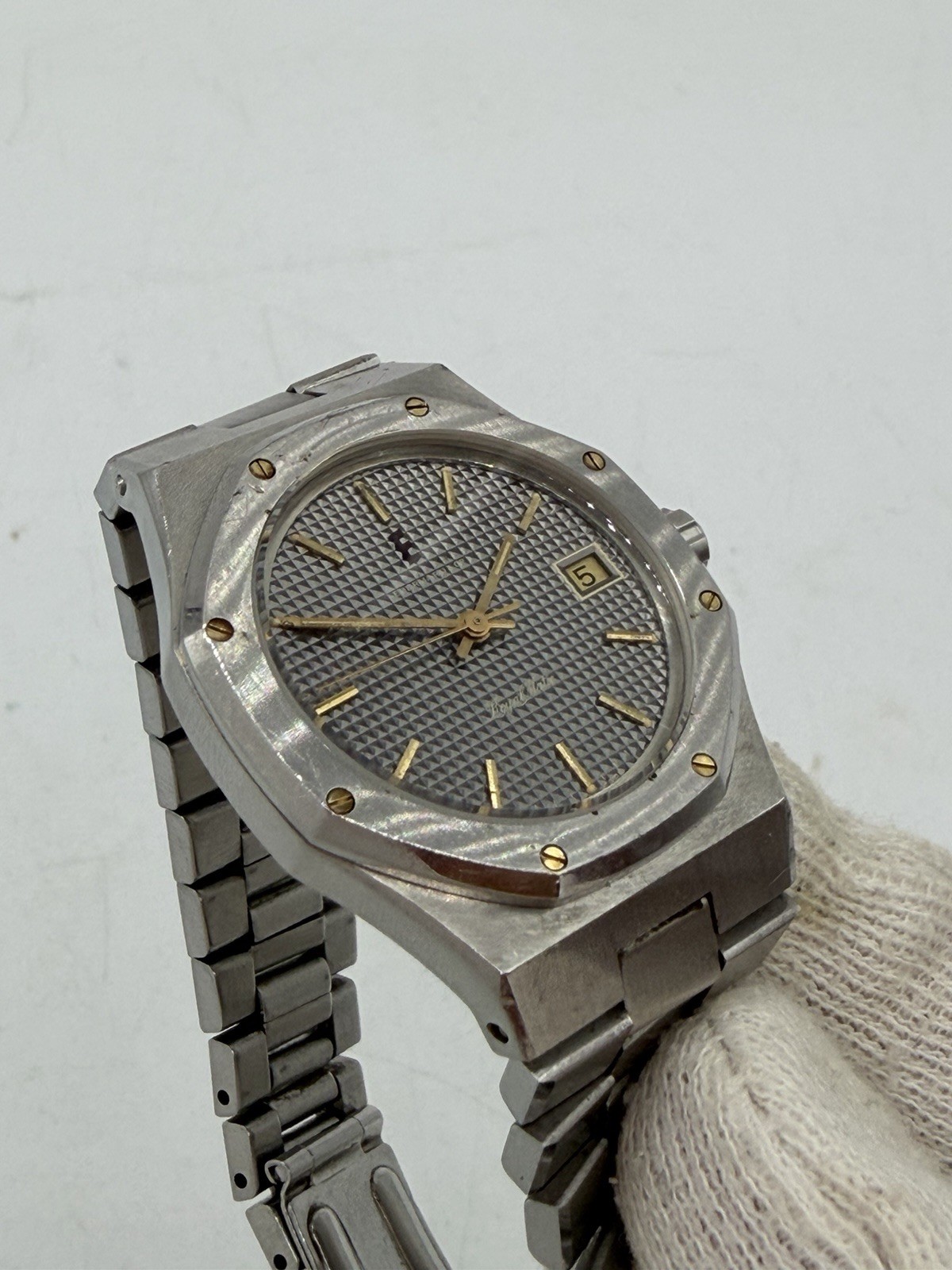 Extremely rare vintage Eberhard Royal Matic “Oak” steel gold Ref. 17175