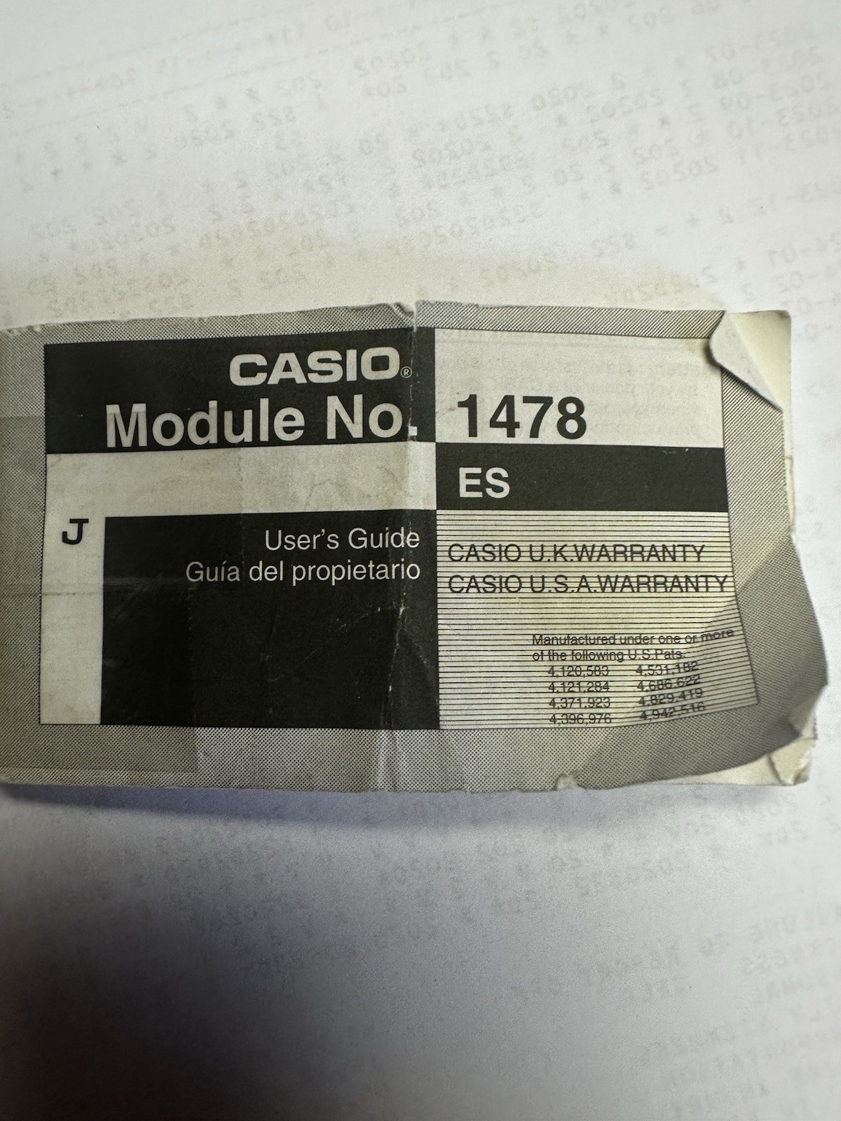 Casio Data Bank 300 Digital Calculator Watch Alarm Stopwatch Illuminator Manual