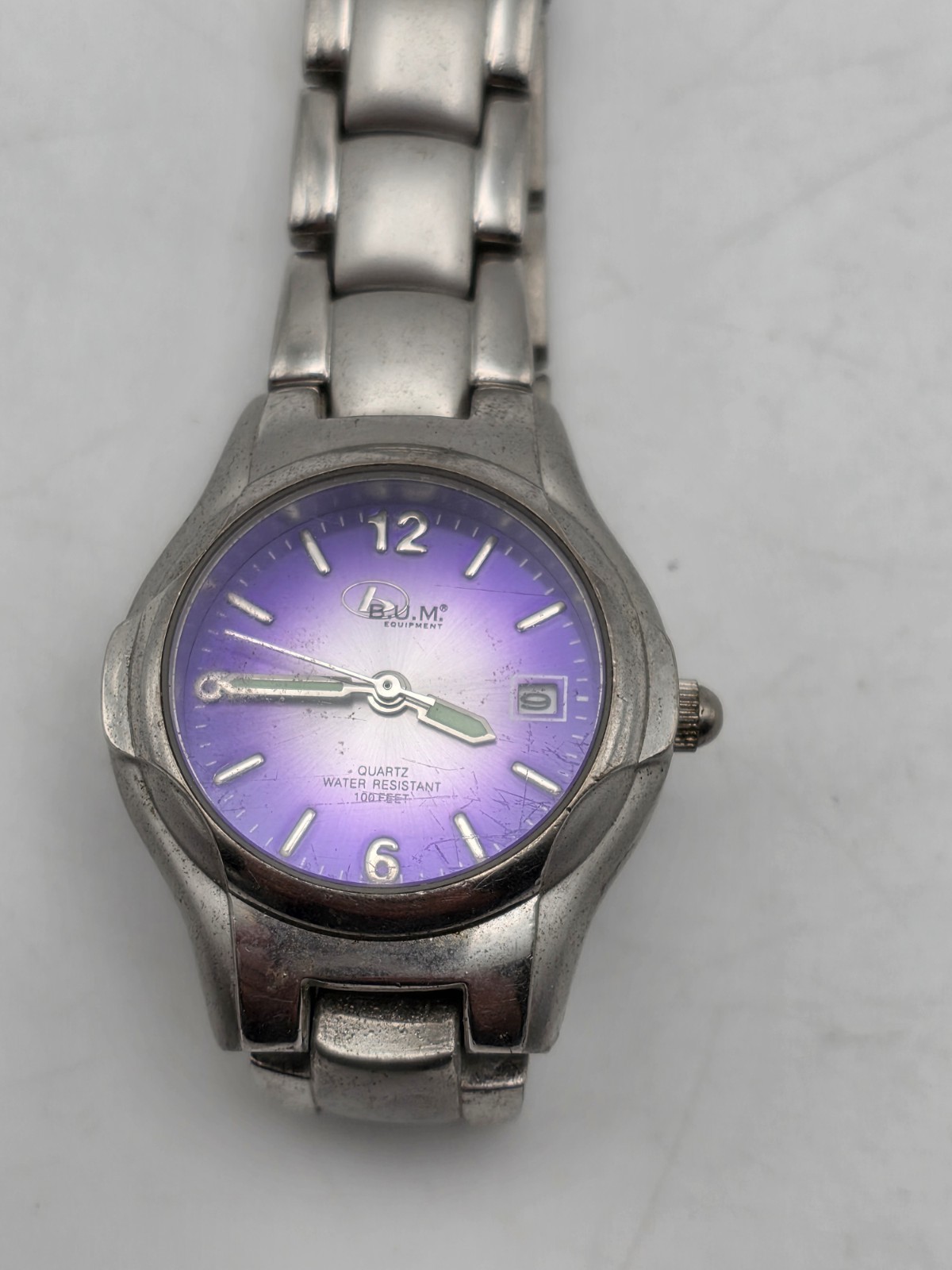 B.U.M. Equipment 100FT Water Resistant Quartz Analog Purple/Silver Fade