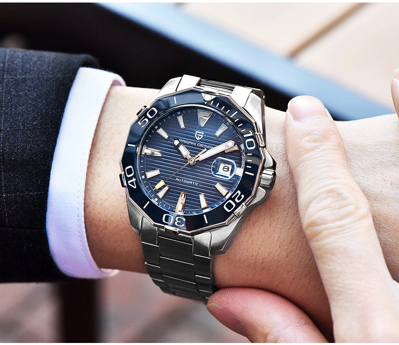 Pagani Design Automatic Mechanical Watch For Men’s Stainless Steel Luxury Date