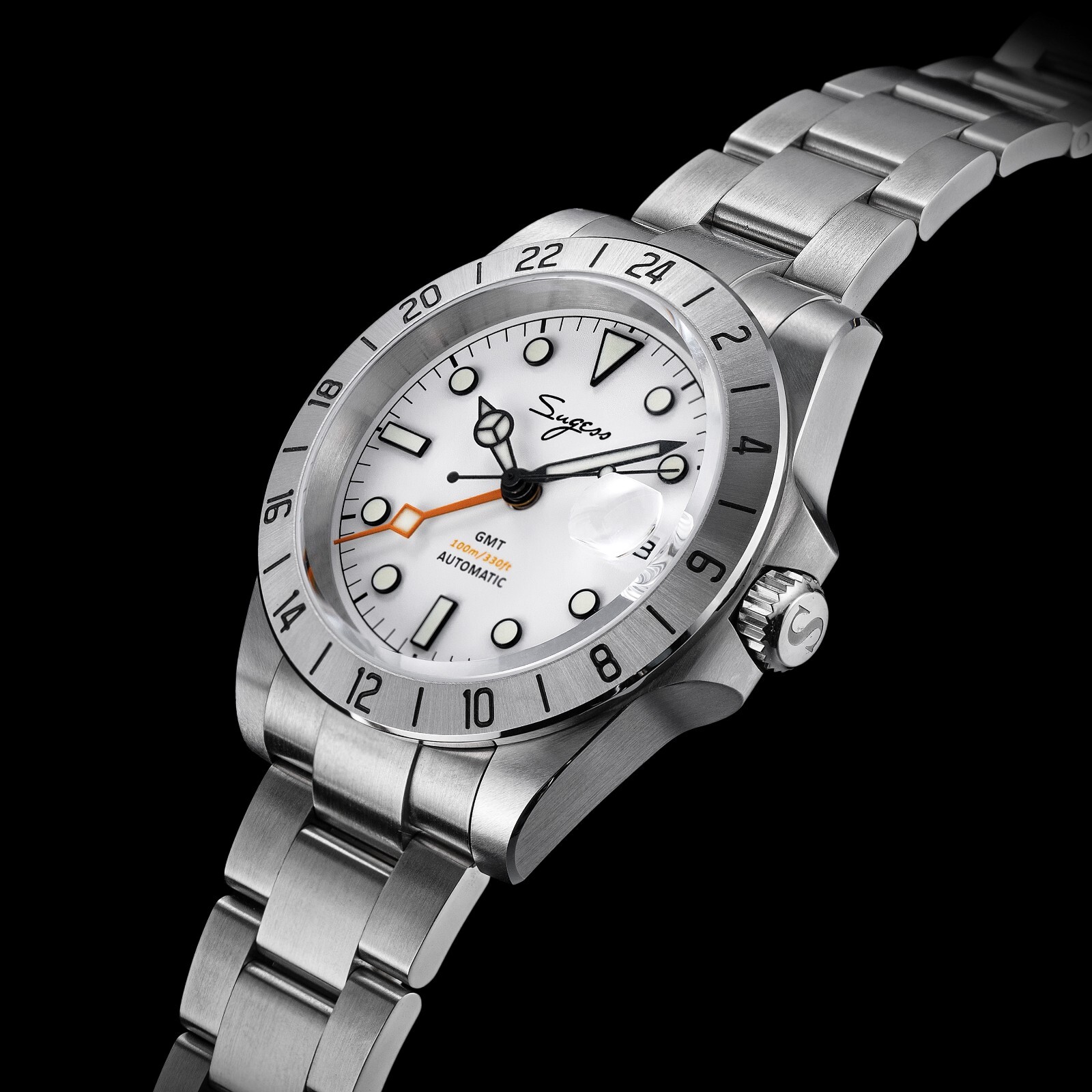 Sugess GMT Explorer, White, NH34, Sapphire, Lume, 100m Diver, Diving, BNIB