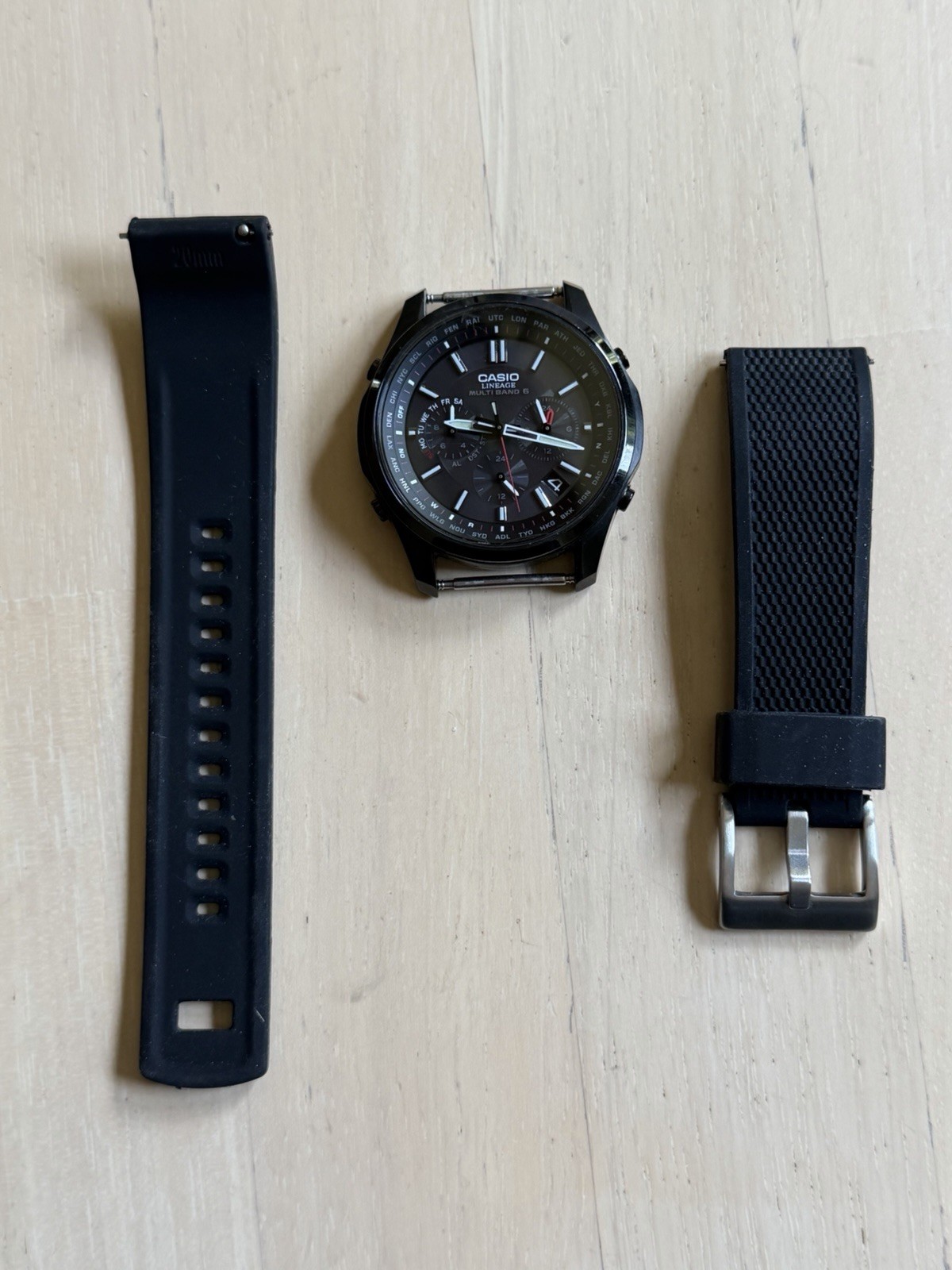 Casio Lineage LIW-M610 Solar Black Stainless Steel Case Silicone Band Wristwatch