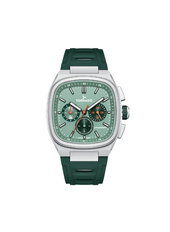 Tornado Aristocrate Men’s Chronograph Watch | Green Dial, 42mm, 100 m (10 ATM)