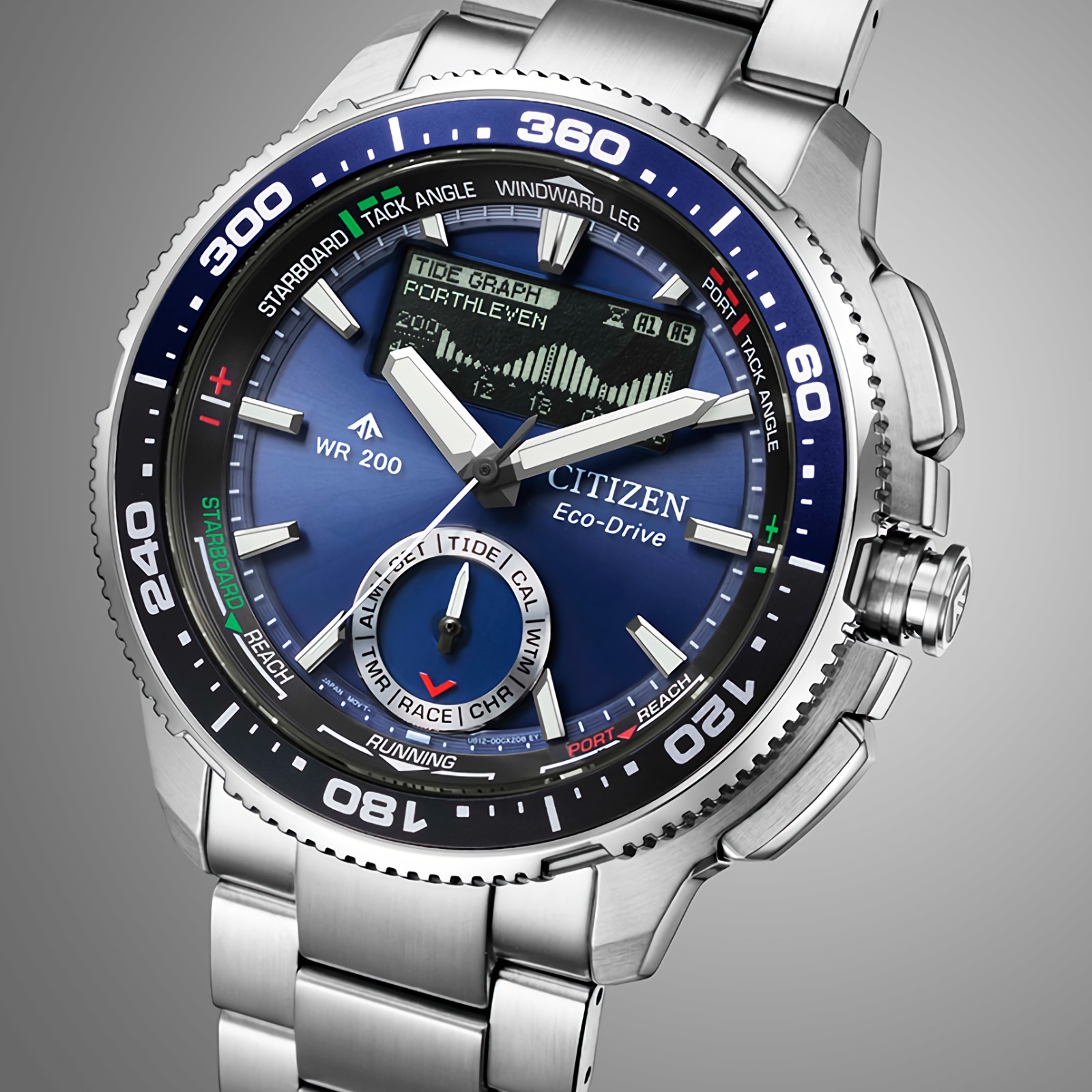 CITIZEN Promaster Marine Wave Tracker JV3006-50L Blue Dial Chronograph Watch