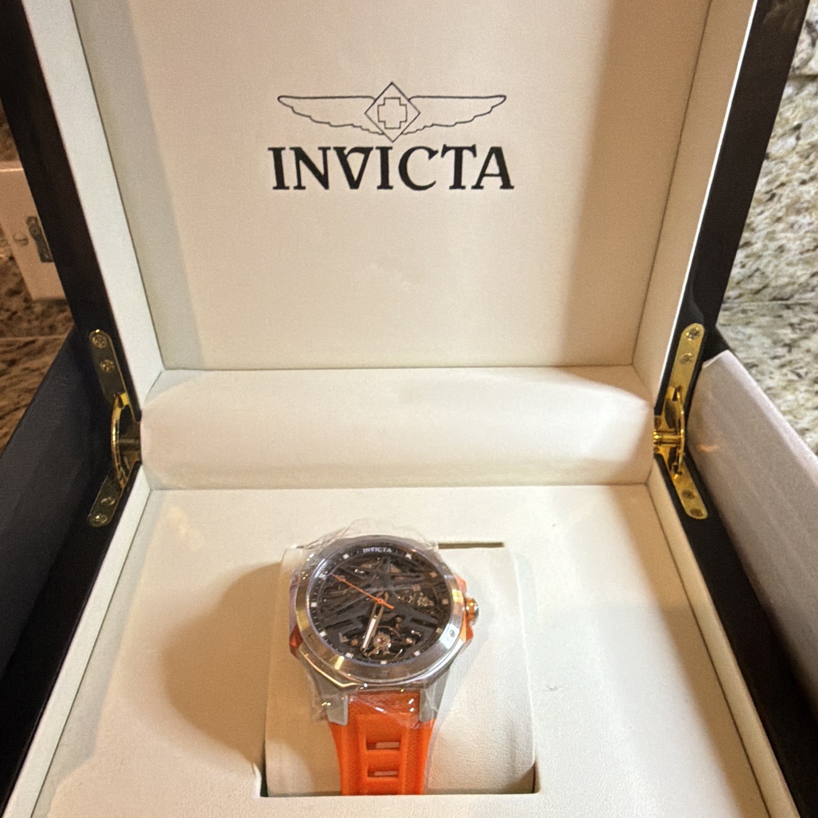 Invicta 69541 Celestial Adamastre Automatic Skeleton Dial Orange Men’s Watch