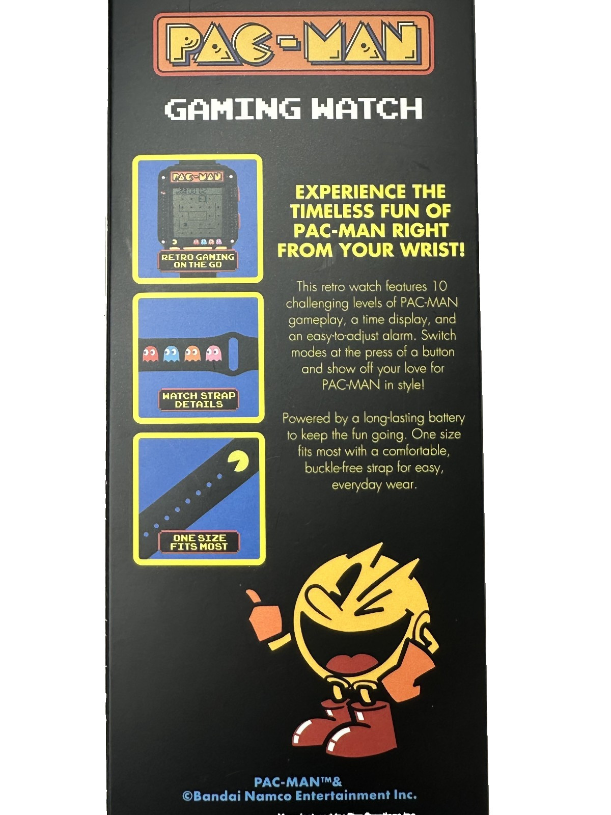 PAC-MAN Electronic Digital LCD/LED Game Wrist Watch Works/New/Sealed Box
