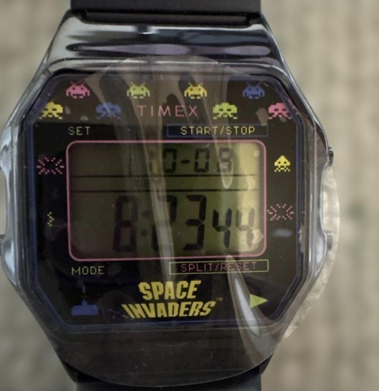 Timex T80 TW2V39900 Space Invaders Digital Watch Black Japanese Limited Unused