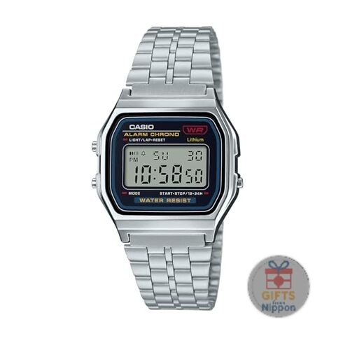 Casio A159WA-N1JH Men’s Quartz Watch Silver LED Stopwatch Alarm Japan Made New
