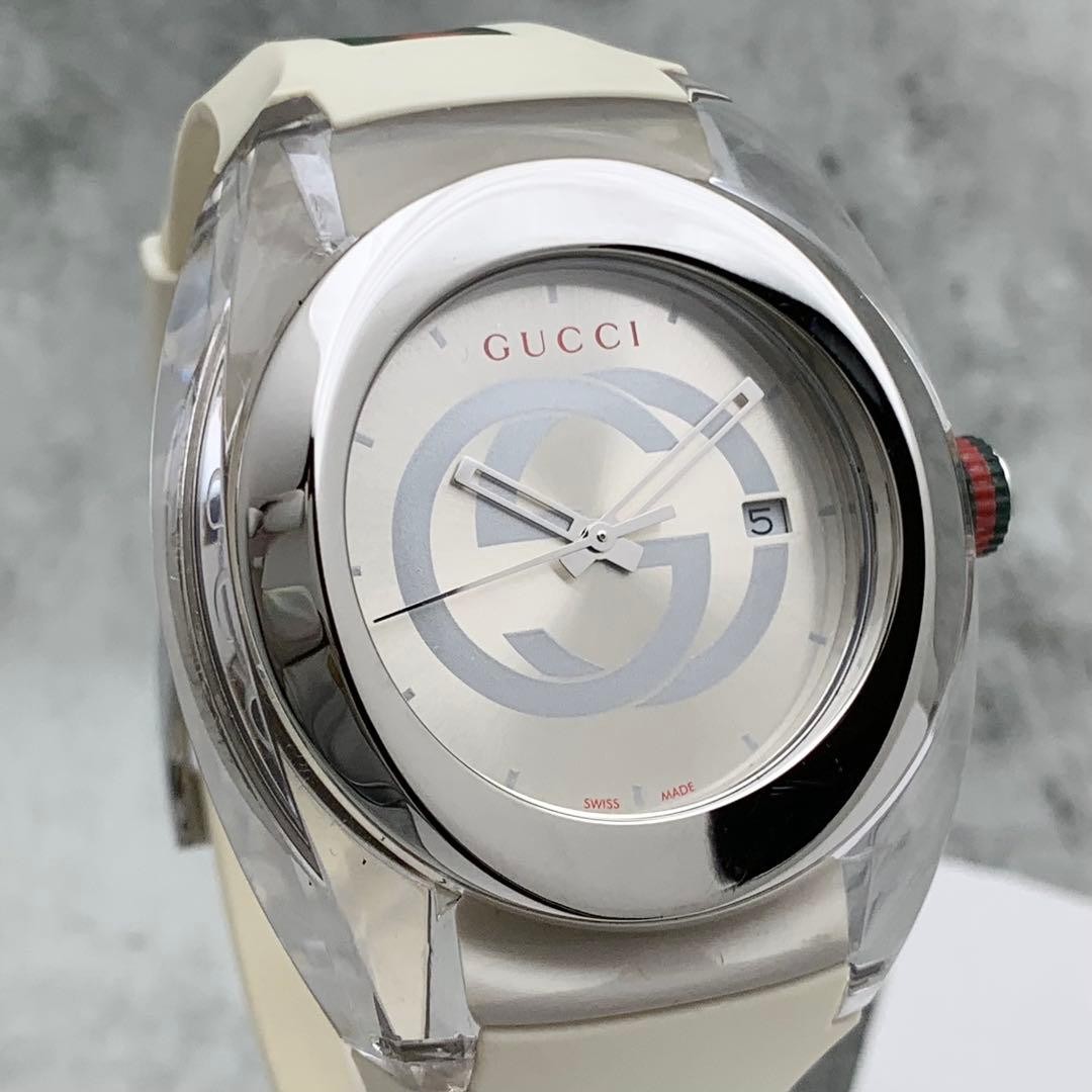 Gucci Sync 137.1 Silver Watch Web Stripe Ships from Japan
