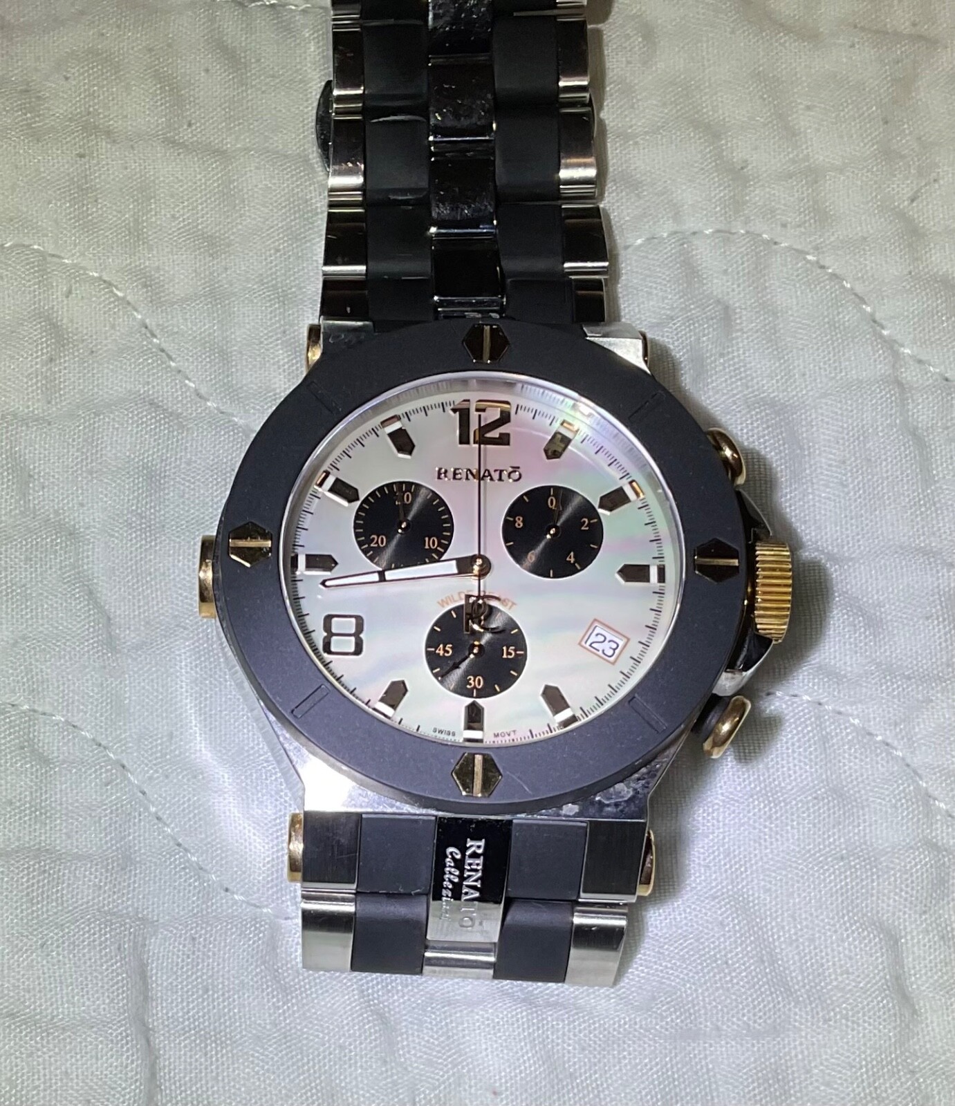 Renato Wildebeast Rubber Integration White MOP Dial