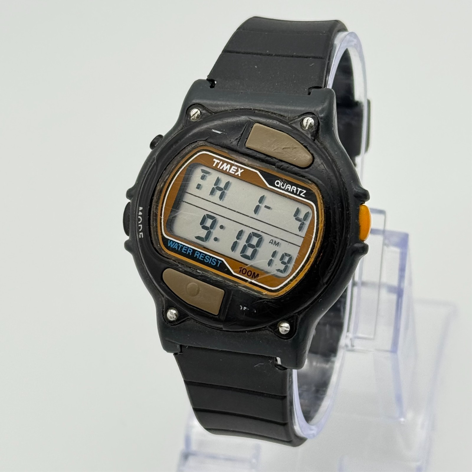 Men’s Vintage 1992 TIMEX Stealth Digital LCD Sport Watch, Slant Dial, 40mm, Runs
