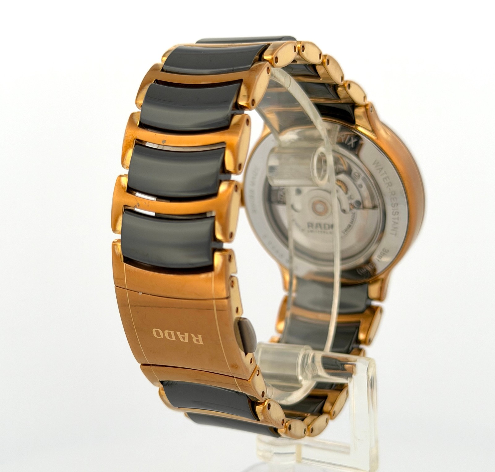 Rado Centrix Automatic 38mm Gold Tone Stainless Steel Ceramic Mens Watch
