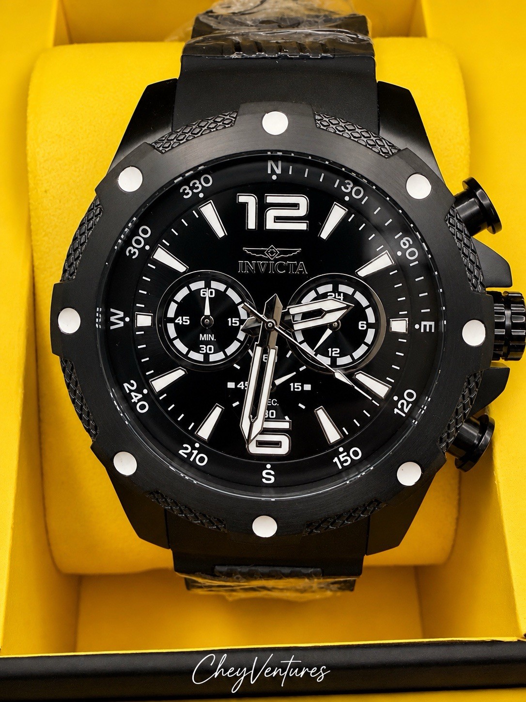 Invicta I-Force 50556 Men 50mm Black Steel Chronograph Watch Flame-Fusion New