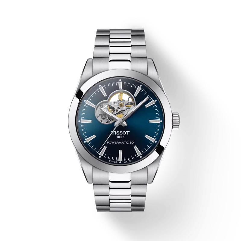 Tissot Gentleman Powermatic 80 Open Heart 40mm Blue Dial Watch T1274071104101