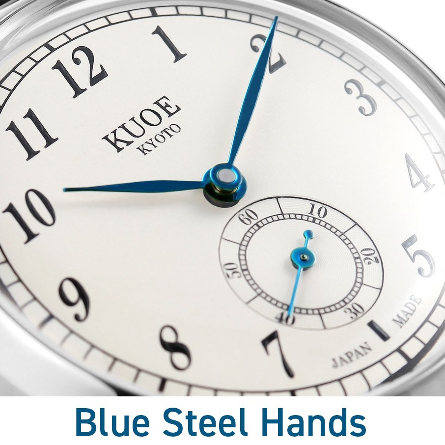 KUOE KYOTO OLD SMITH 90-007 Small Seconds Automatic Blue Hands Whiskey Cordovan