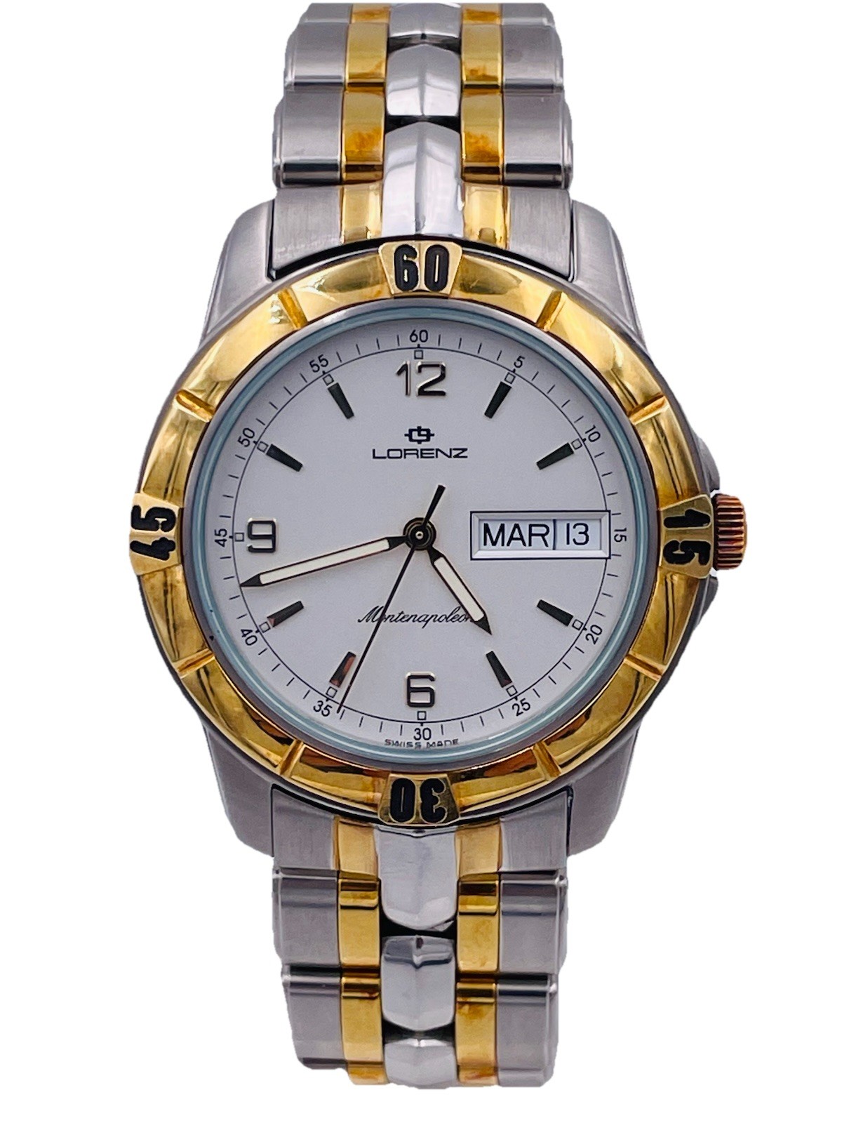 Lorenz Unisex Montenapoleone Date Steel 18kt Gold Watch Hot Sale New