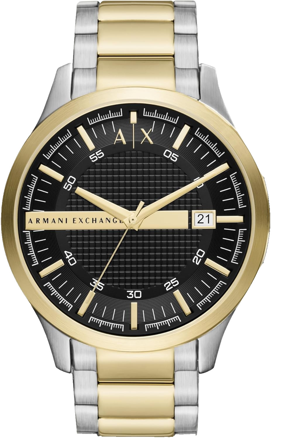 ARMANI EXCHANGE AX2453 THREE-HAND DATE BLACK DIAL TWO-TONE QUARTZ MENS WATCH