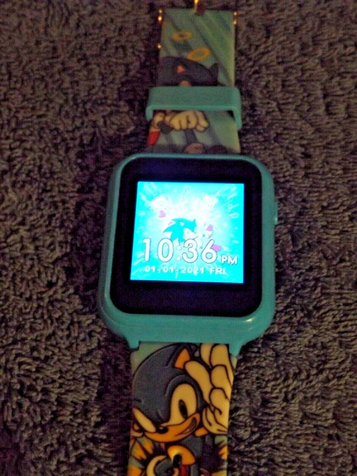 Sega Sonic The Hedgehog Interactive Kid’s Watch Blue Accutime Camera Games Video