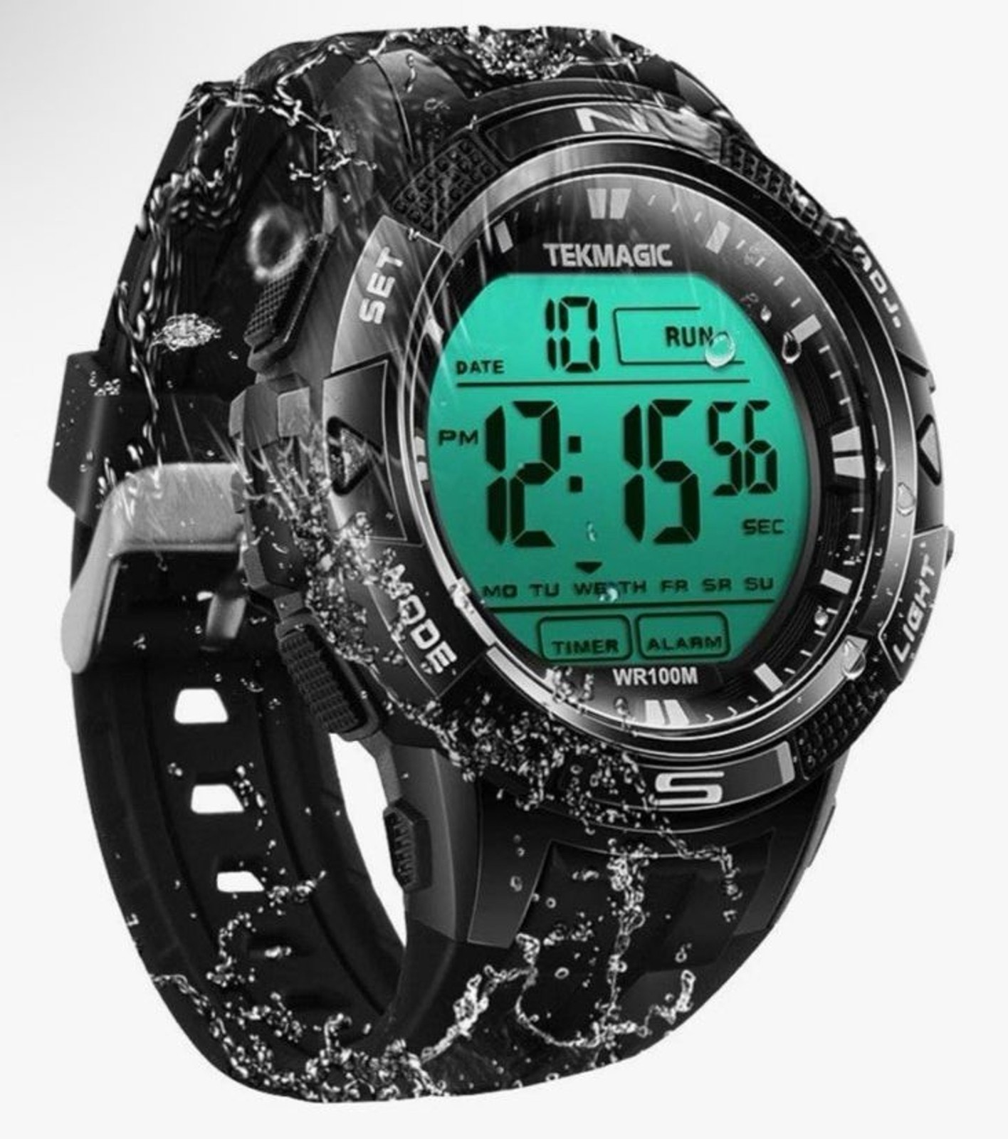 TEKMAGIC W18-W 10 ATM Digital Submersible Diving Watch 100m Swimming Scuba