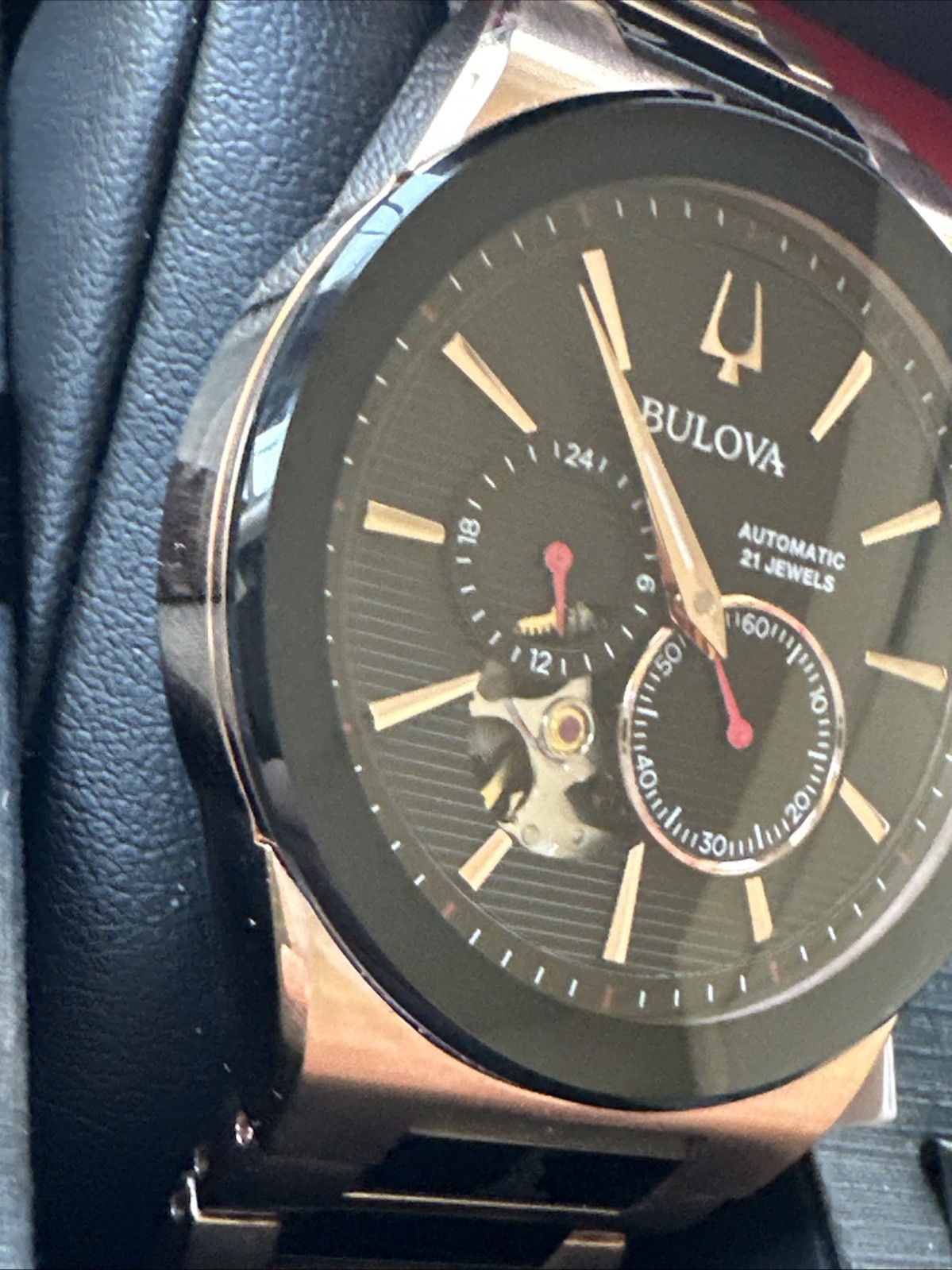 Bulova Men’s Millennia Automatic Silver Rose Gold Watch 41MM 98A236