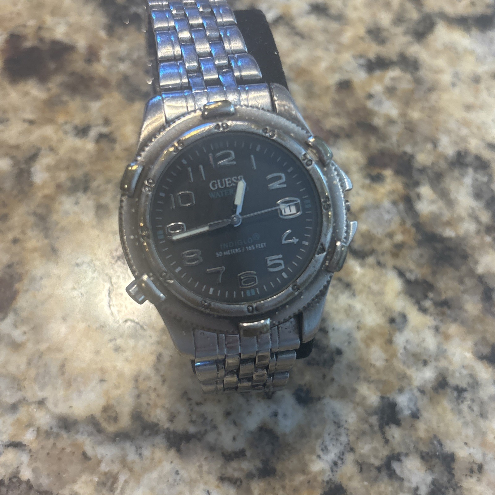 Guess WaterPro Indiglo 50 Meters/165 Feet Quartz Watch Untested & As Is