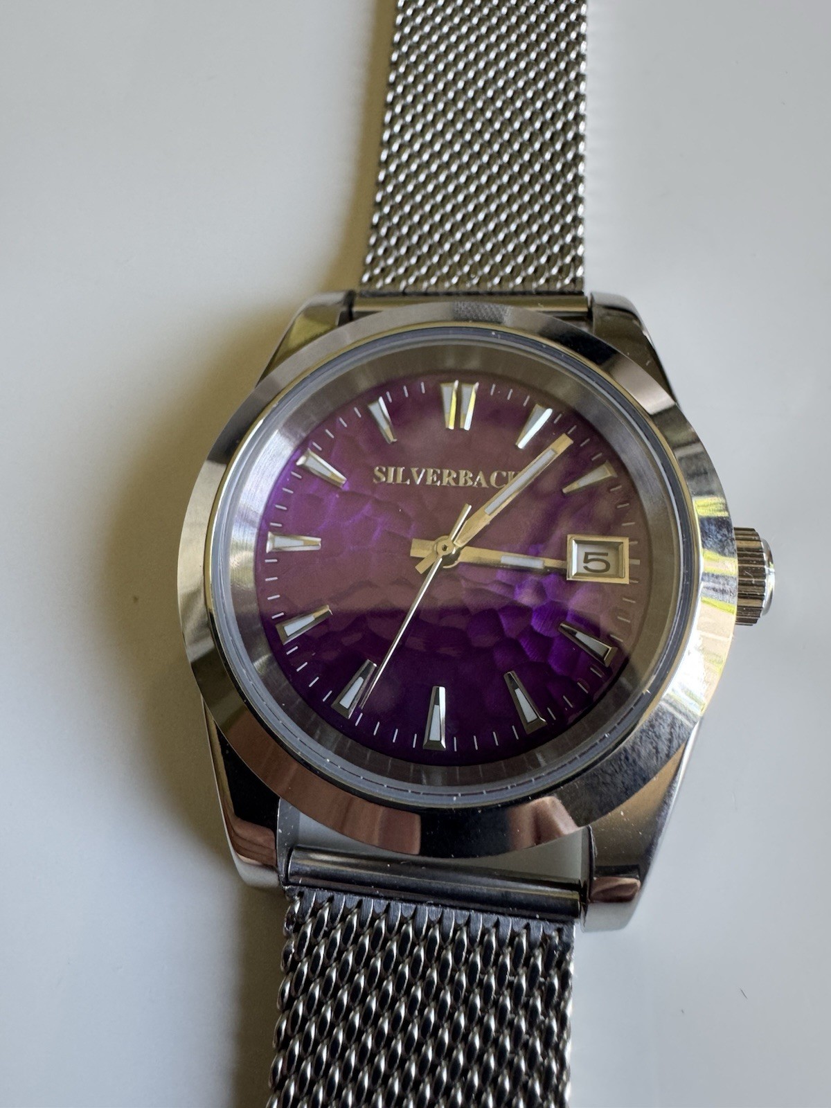 Silverback Gorilla Automatic Watch Hammered Purple Dial Mint!