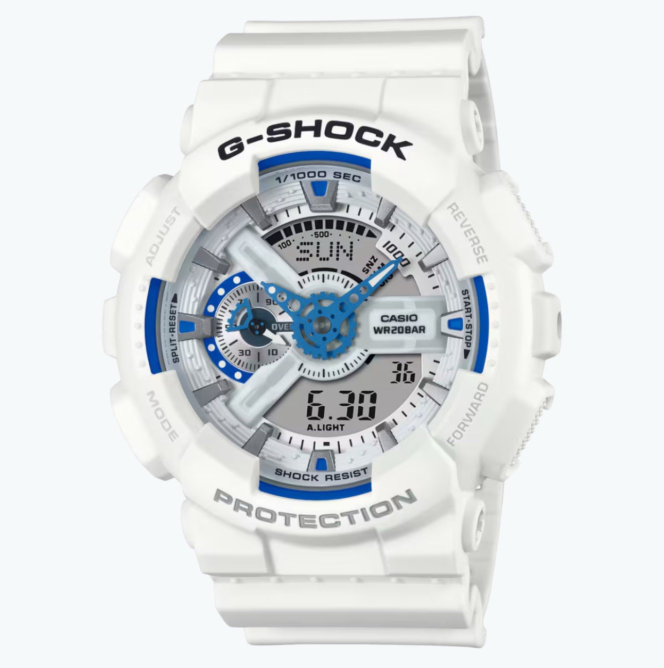 Casio G Shock ANALOG-DIGITAL 110 SERIES GA110HDS-7A White Band