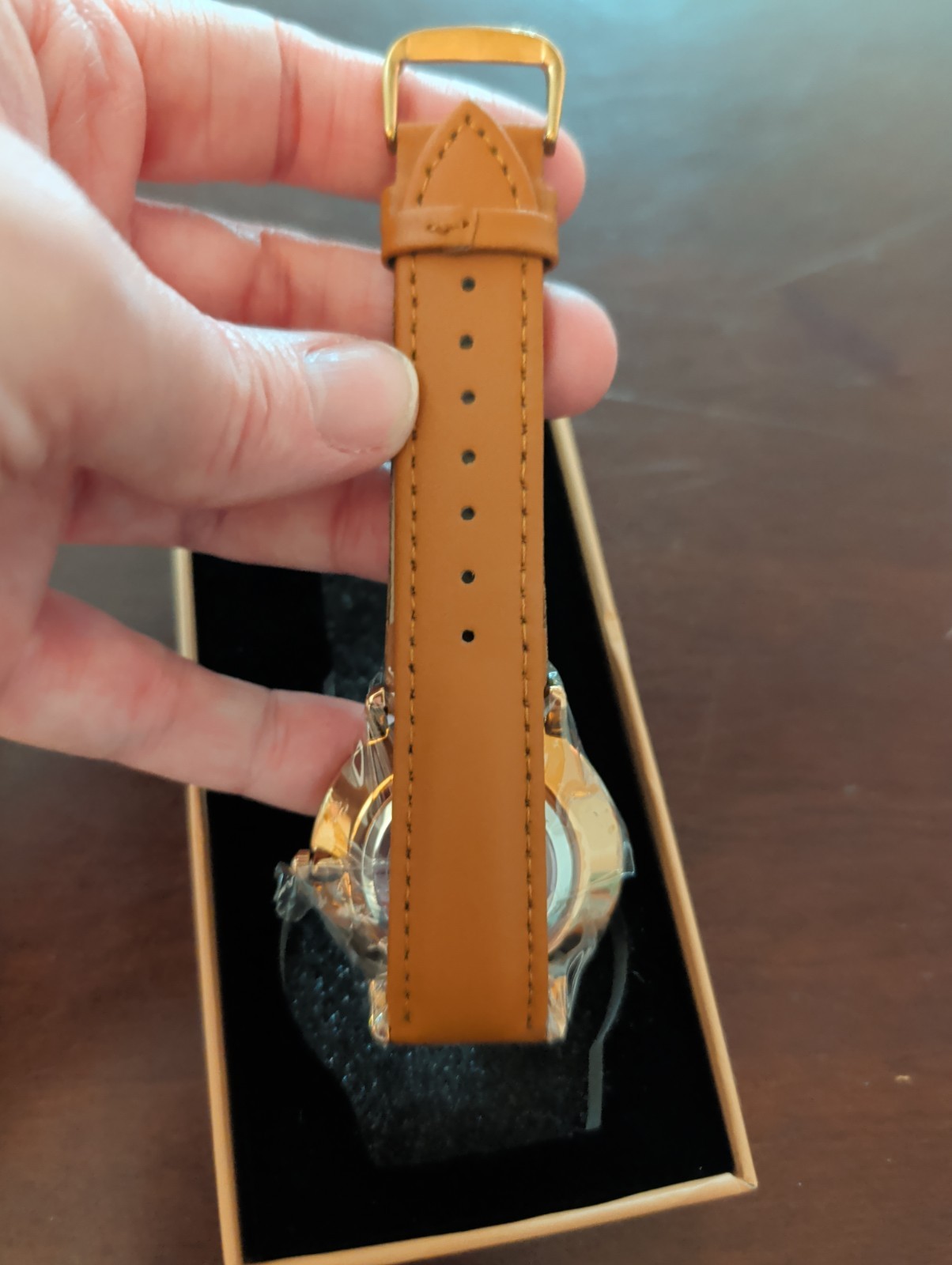 New Lavaredo Ultra Thin Brown/Blue Face Mens Quartz Wristwatch