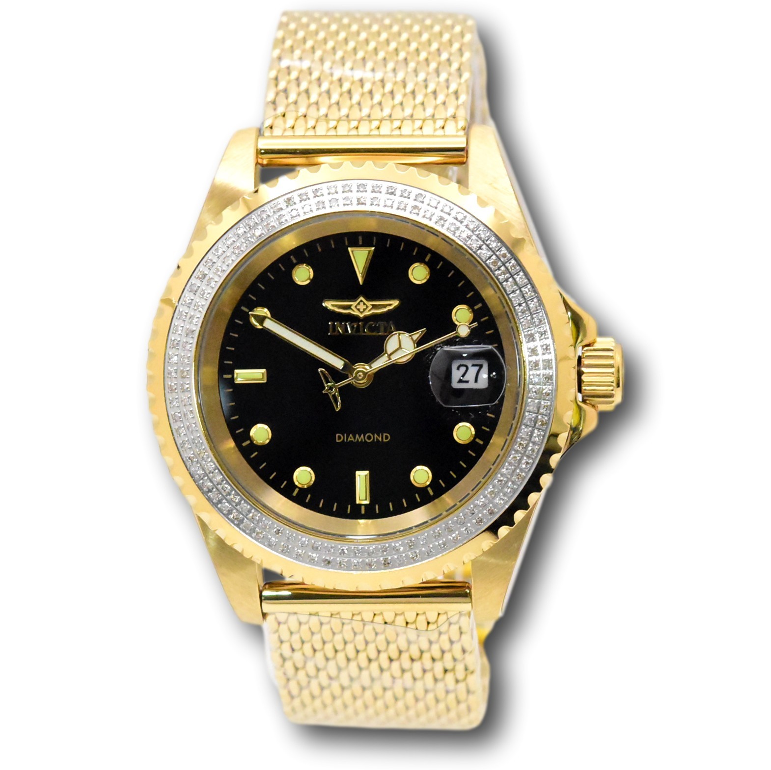 Invicta Elite Automatic 0.59ct Diamond Bezel 40mm Gold Men’s Watch 48745
