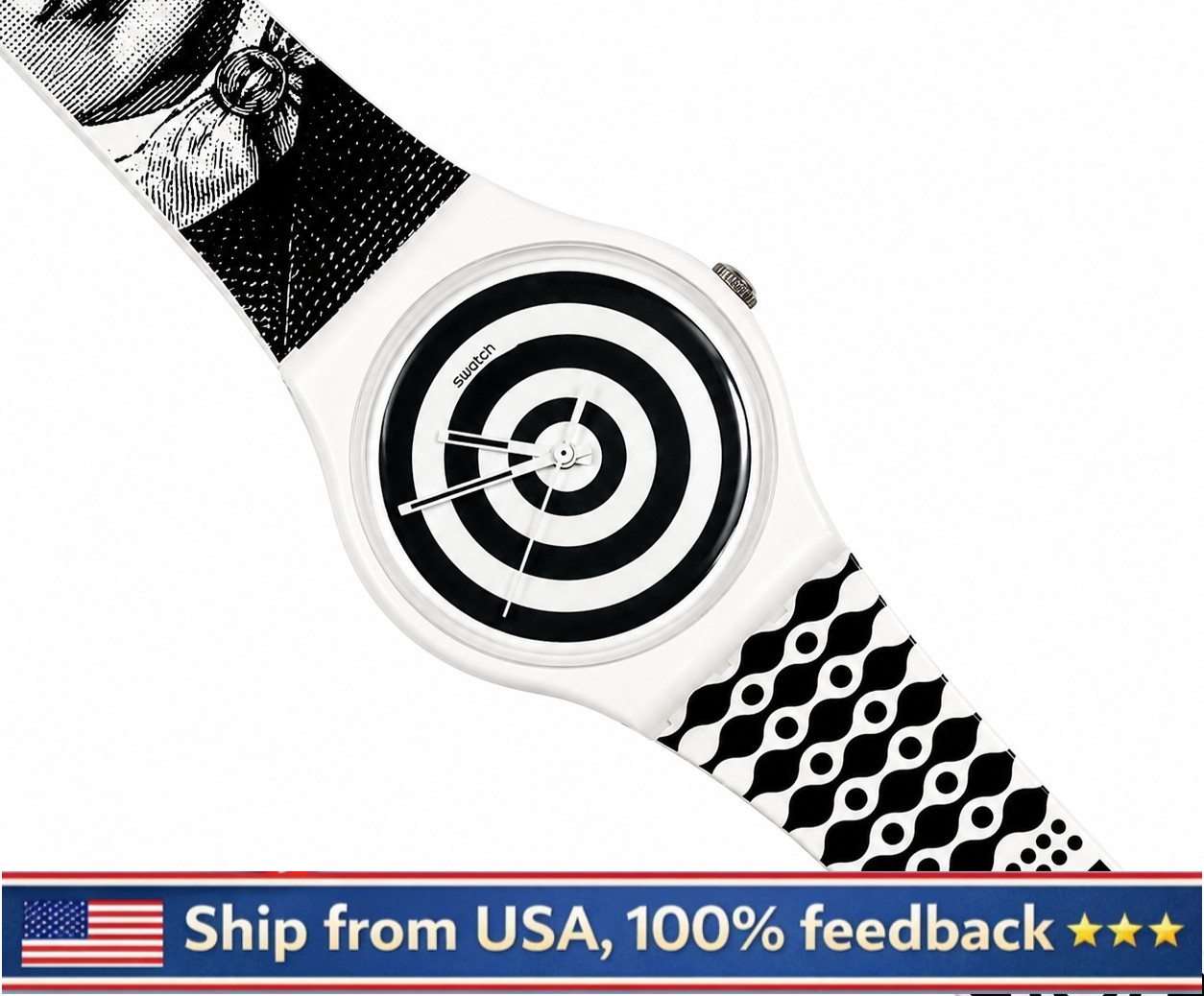 NEW & GENUINE Swatch Limited Edition Swiss Brand Watch HYPNOTIC EYE (SUOZ127)